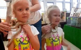 VIDEO // O fetiţă de 5 ani a fost muşcată de faţă de un şarpe veninos, la o grădină zoologică din Rusia